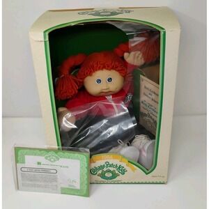Cabbage Patch Kids Doll Coleco 1984 Red Hair Birth Certificate & Papers SEE NOTE